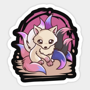 Genderfluid Cute Kitsune Sticker